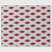 Papier Cadeau Casquettes de la Red Graduation sur Grey (Plat)