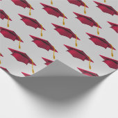 Papier Cadeau Casquettes de la Red Graduation sur Grey (Coin)
