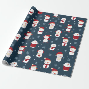 Papier Cadeau Casquettes d'hiver Snowman