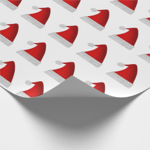 Papier Cadeau Casquettes rouges de Père Noël de Noël