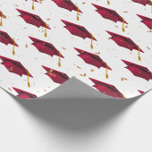 Papier Cadeau Casquettes rouges et Confetti or (Coin)