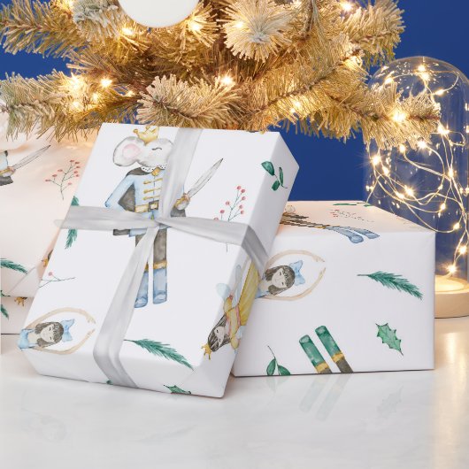 Papier Cadeau Casse-Noisette Aquarelle (Vacances)