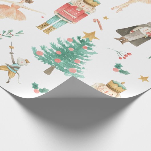 Papier Cadeau Casse-Noisette Ballet de Noël Images Enveloppement (Coin)