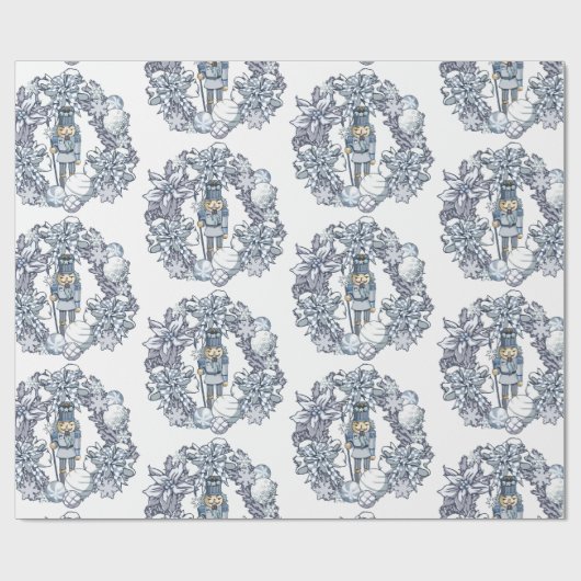 Papier Cadeau Casse-noisette blanche (Plat)