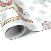 Papier Cadeau Casse-noisette de Noël et cheval de baseball (Coin rond)