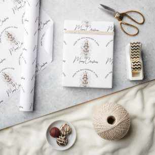 Papier Cadeau Casse-Noisette de Noël Rose et Or Festif