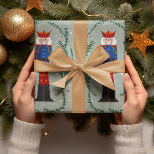 Papier Cadeau Casse-Noisette Élégant Vert Festif Joyeux Noël