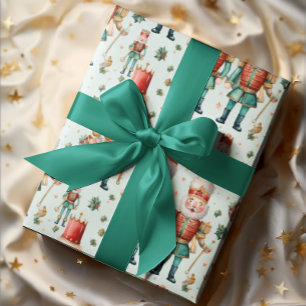 Papier Cadeau Casse-noisette et verdure de Noël