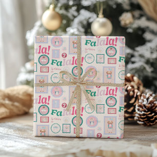 Papier Cadeau Casse-Noisette Groovy Rétro Pastel Noël