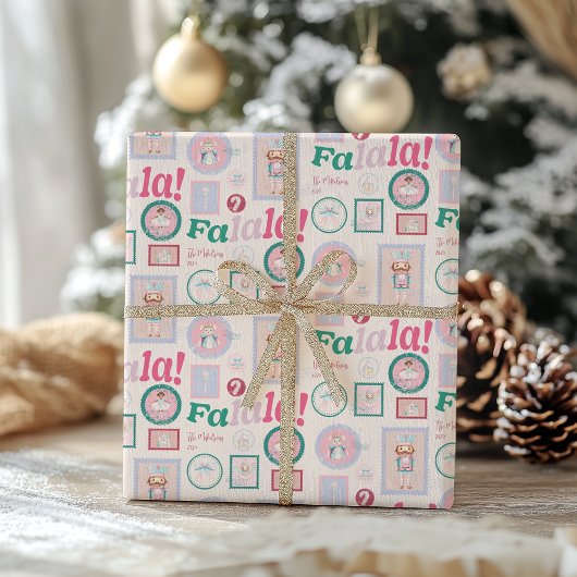 Papier Cadeau Casse-Noisette Groovy Rétro Pastel Noël