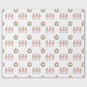 Papier Cadeau Casse-Noisette Rose de Noël (Plat)