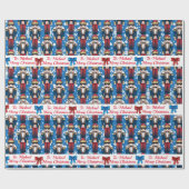 Papier Cadeau Casse-Noisette Soldat Personnaliser Nom Noël Neige (Plat)