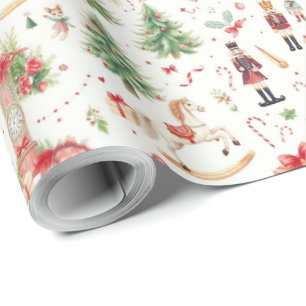 Papier Cadeau Casse-Noisette Suite Douceurs Ballet Aquarelle