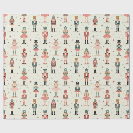 Papier Cadeau Casse-noisettes et ballerines pastel (Plat)