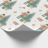 Papier Cadeau Casse-noix aquarelle et arbre de Noël (Coin)