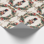 Papier Cadeau Casse-noix classique Wreath rouge vert (Coin)
