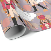 Papier Cadeau Casse-noix et danseuse de ballet à la mode (Coin rond)