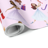 Papier Cadeau Casse-noix Jouets Ballerina Danseuses Sucres de ca (Coin rond)