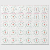 Papier Cadeau Casse-noix mignonne Noël rose moderne famille (Plat)