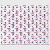 Papier Cadeau Casse-noix traditionnel violet et rose (Plat)