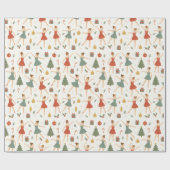 Papier Cadeau Casse-noix Whimsical Ballerina Holiday - (Plat)