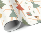 Papier Cadeau Casse-noix Whimsical Ballerina Holiday - (Coin rond)
