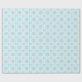 Papier Cadeau Casseroles et treillis bleus et blancs (Plat)