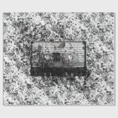 Papier Cadeau Cassette audio rétro (Plat)