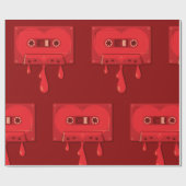 Papier Cadeau Cassette audio saignante (Plat)