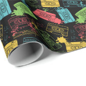 Papier Cadeau Cassettes Cool style années 90 (Coin rond)