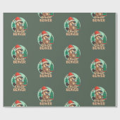 Papier Cadeau Castor Eager de Noël (Plat)