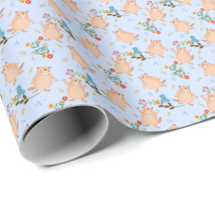 Papier Cadeau Castor et Oiseau