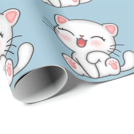 Papier Cadeau Cat (Coin rond)