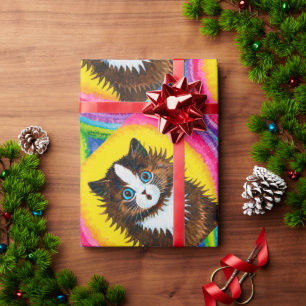 Papier Cadeau Cat à Rainbow, Louis Wain