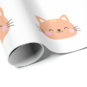 Papier Cadeau Cat Anniversaire Art pour enfants (Coin rond)