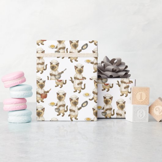 Papier Cadeau Cat Chef is cuisine Breakfast (Baby Shower)