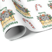 Papier Cadeau Cat Christmas Letter Winter Animals (Coin rond)