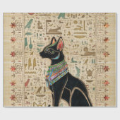 Papier Cadeau Cat égyptien - Bastet sur le papyrus (Plat)