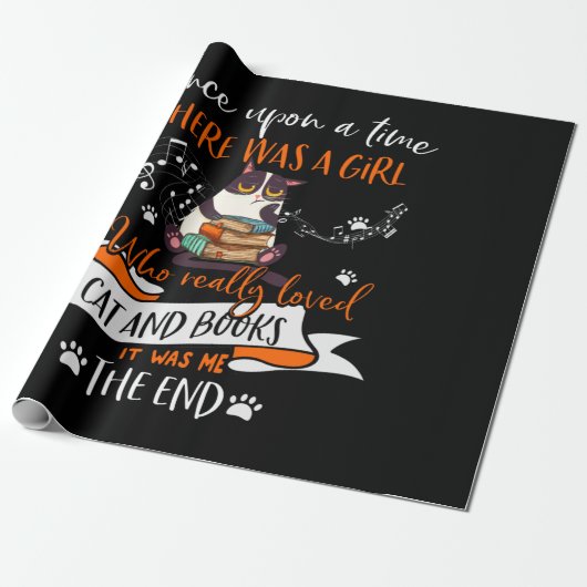 Papier Cadeau Cat lovers | Who Really Loved Cat & Books Lovers (Déroulé)