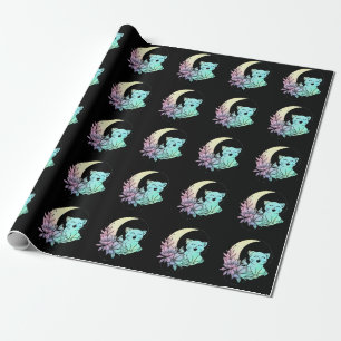 Papier Cadeau Cat mystique Croissant Lune Pastel Goth Wicca