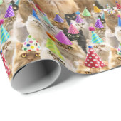 Papier Cadeau Cat Party (Coin rond)