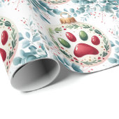 Papier Cadeau Cat PAW pour Noël (Coin rond)