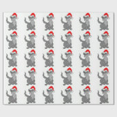 PAPIER CADEAU CAT PÈRE NOËL (Plat)