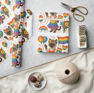 Papier Cadeau Cat Pride Paws Pride d'inspiration chat LGBTQ
