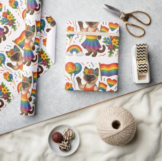 Papier Cadeau Cat Pride Paws Pride d'inspiration chat LGBTQ (Artisanat)
