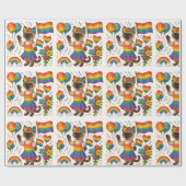 Papier Cadeau Cat Pride Paws Pride d'inspiration chat LGBTQ (Plat)