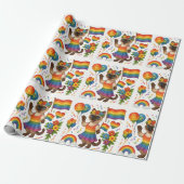 Papier Cadeau Cat Pride Paws Pride d'inspiration chat LGBTQ (Déroulé)