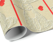 PAPIER CADEAU CAT ROUGE DE VALENTINE KITTY (Coin rond)