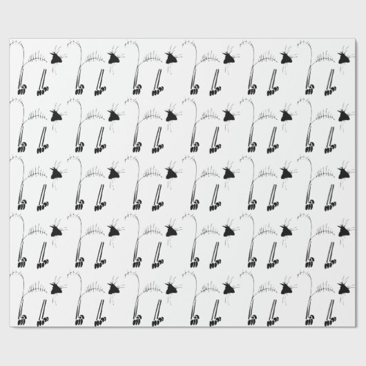 Papier Cadeau Cat Skeleton (Plat)