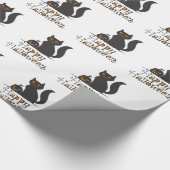 Papier Cadeau Cat with Halloween - Choose back color (Coin)